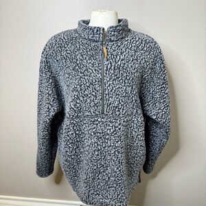 Time And Tru Sherpa Fleece Pullover 1/4 Zip Grey Pullover Women
